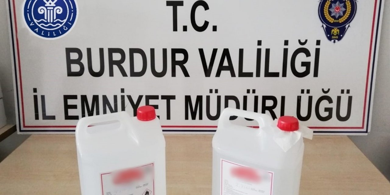 Burdur’da 7 litre etil alkol ele geçirildi