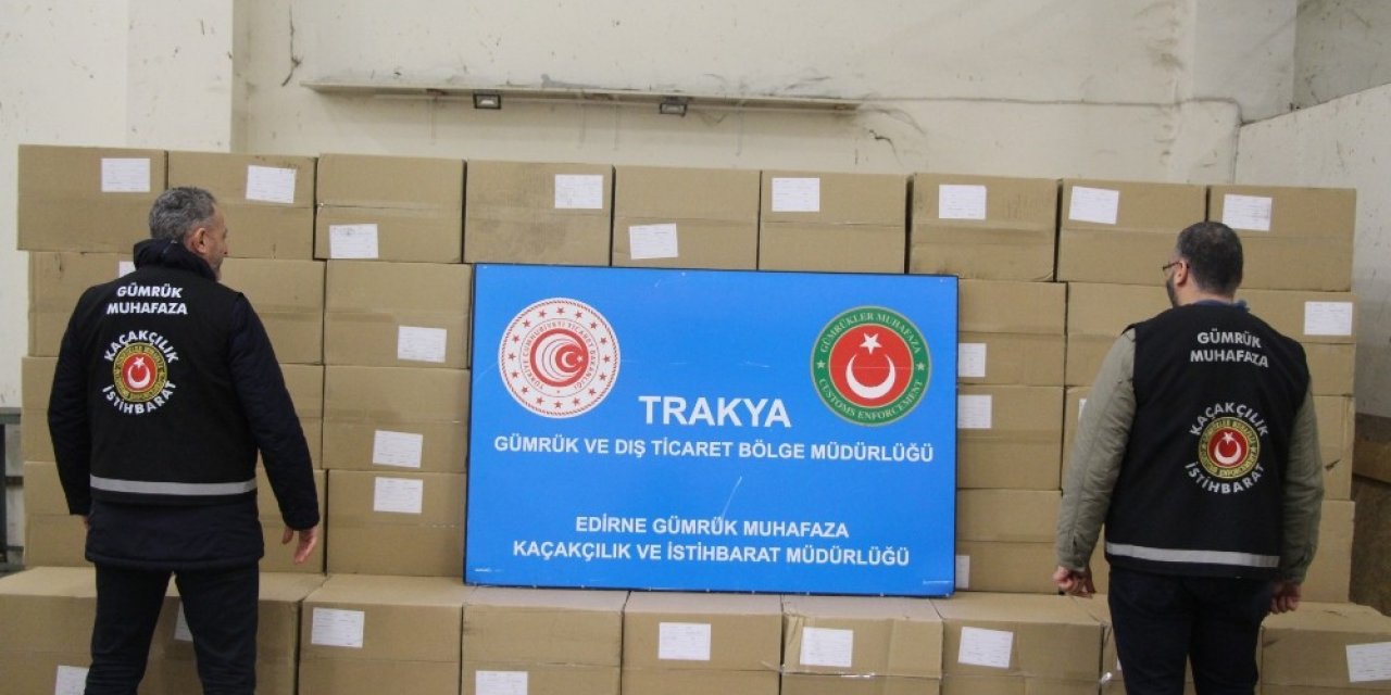 Kapıkule’de 4.5 milyon adet makaron ele geçirildi