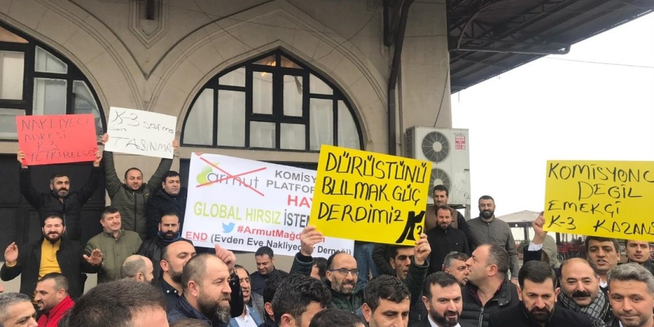 Nakliyeci esnafı, sanal nakliye platformlarına tepki için eylem düzenledi
