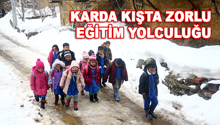 Konyalı öğrencilerin karda zorlu eğitim yolculuğu