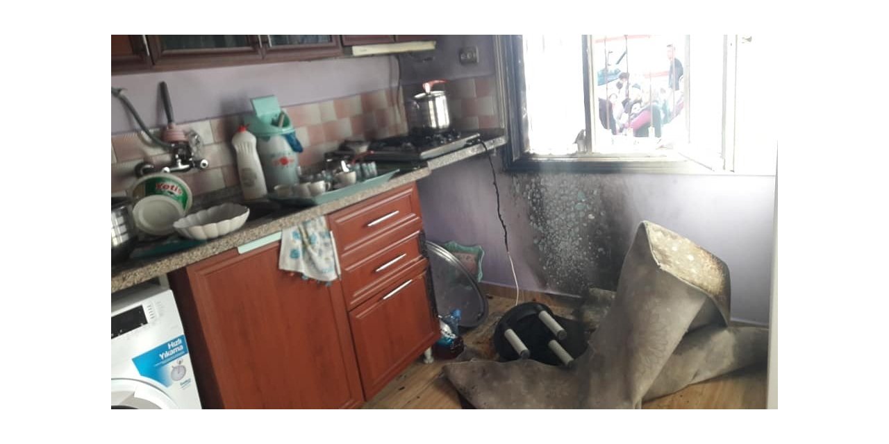 Kahta’da evin mutfağında yangın çıktı
