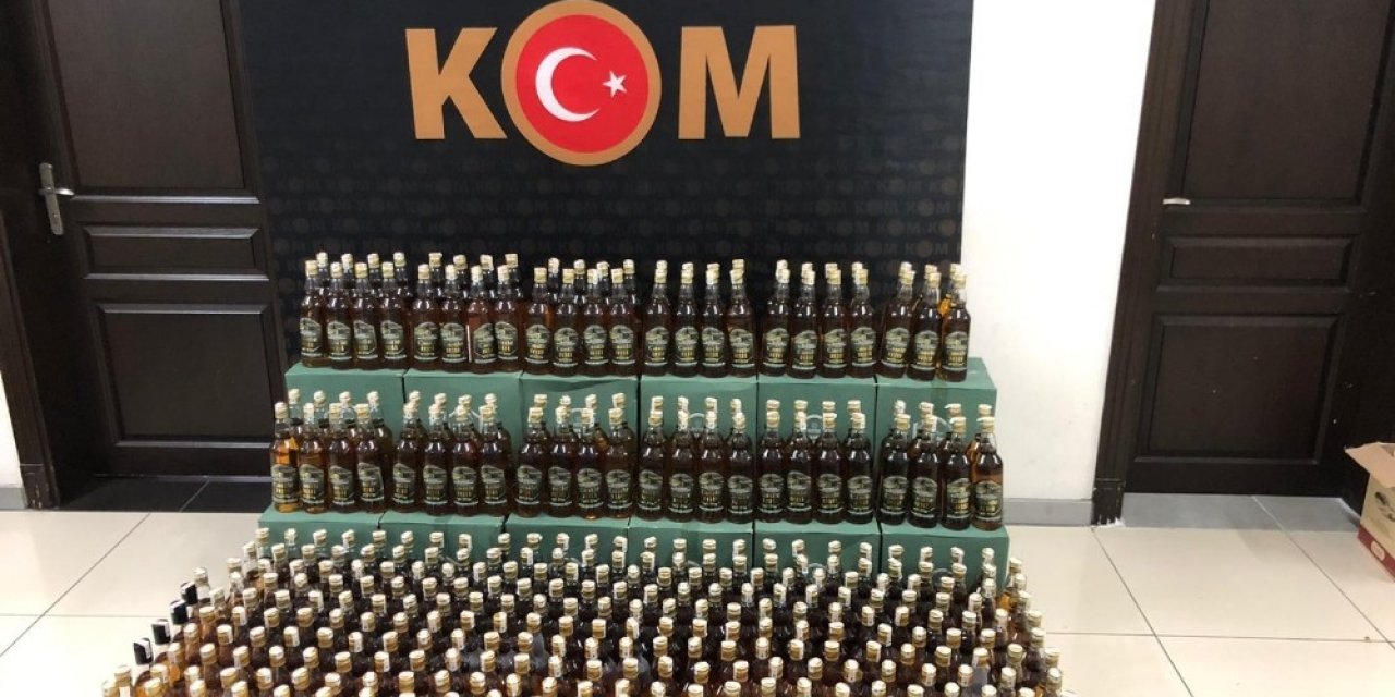 Mersin’de 617 şişe sahte içki ele geçirildi