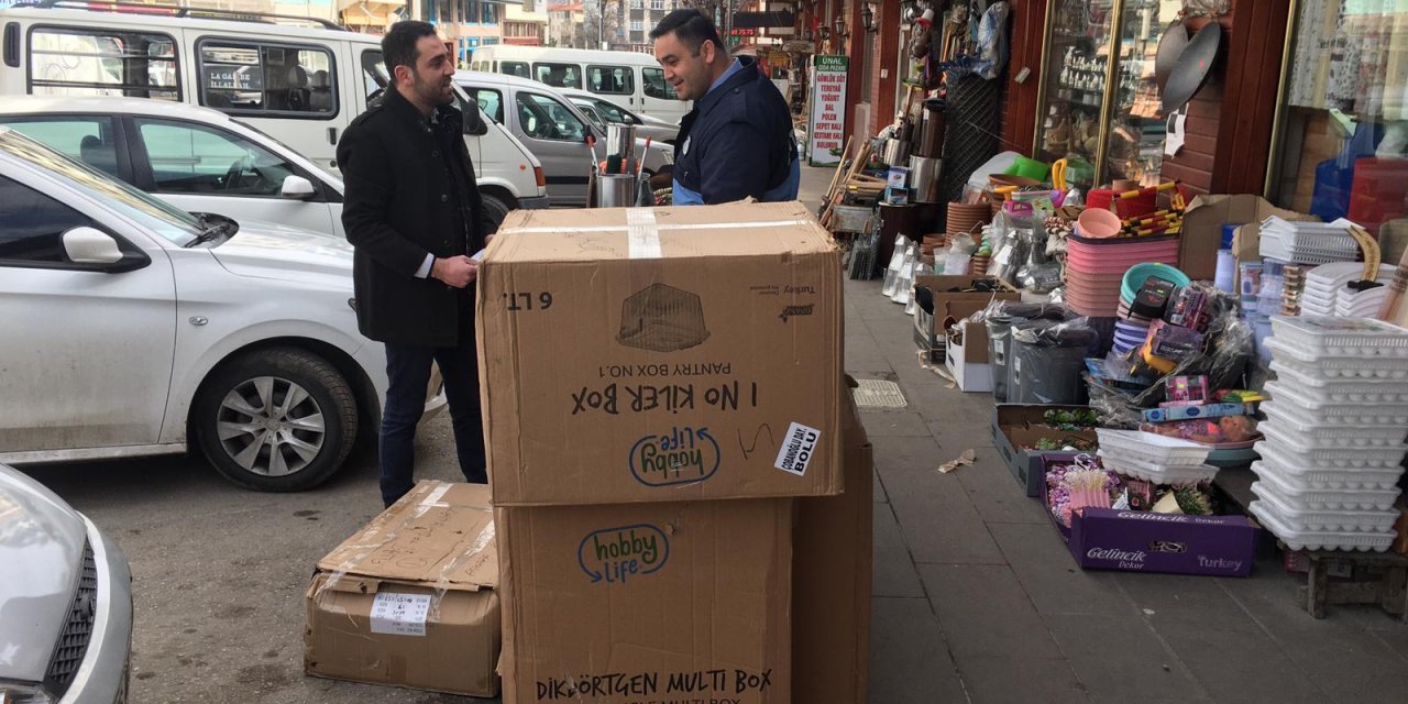 Kızılcahamam'da zabıta, kaldırım işgali yapan esnafı uyardı