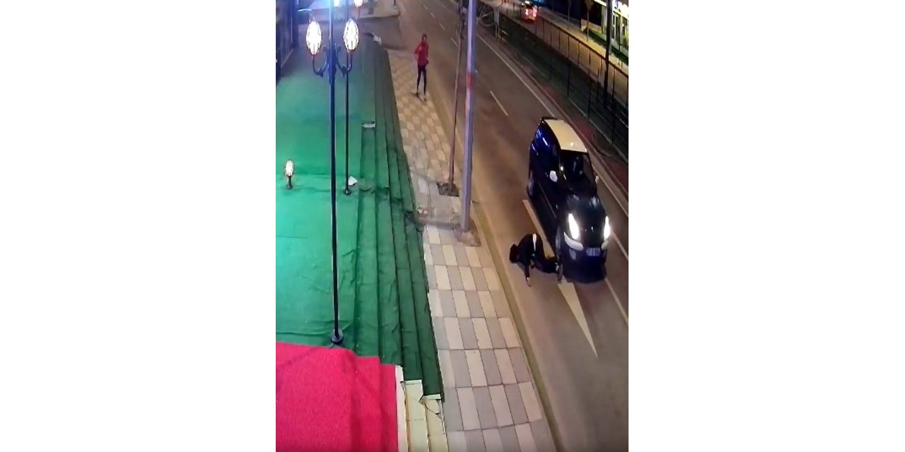 Nişanlısından ayrılan genç aracın önüne atlayarak intihar etmek istedi