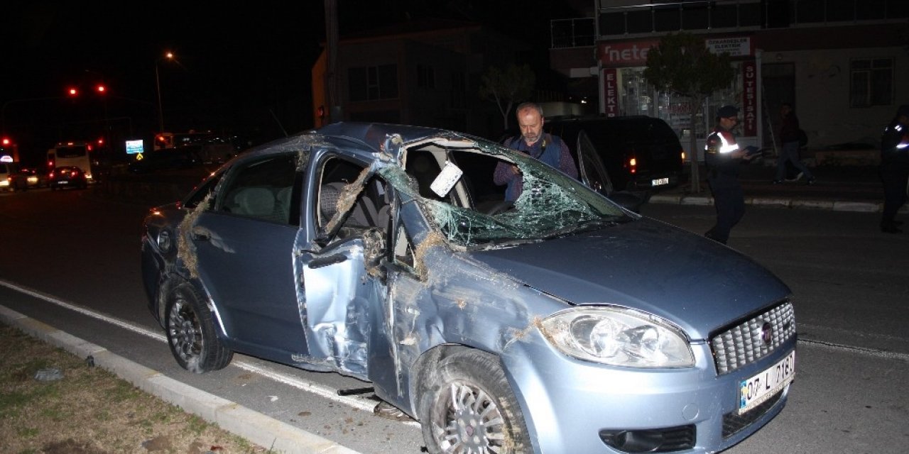 Yoldan çıkan otomobil aydınlatma direğine çarptı: 1 yaralı