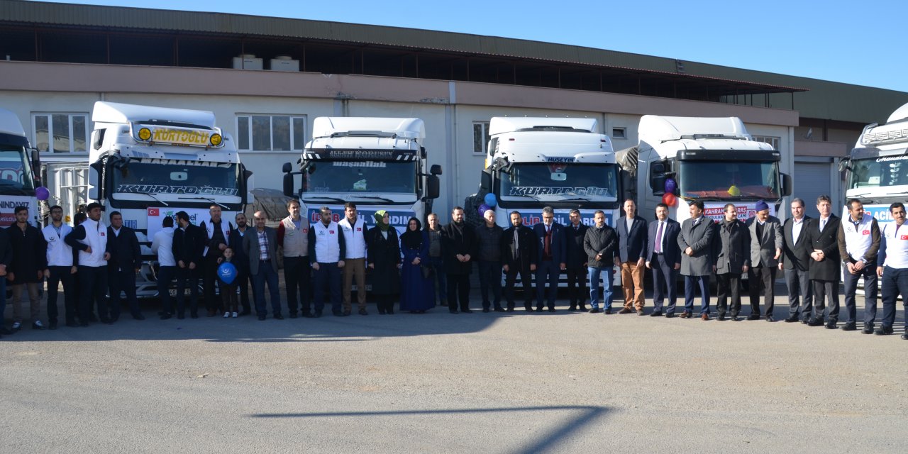 Kahramanmaraş'tan İdlib'e 6 tır insani yardım malzemesi gönderildi