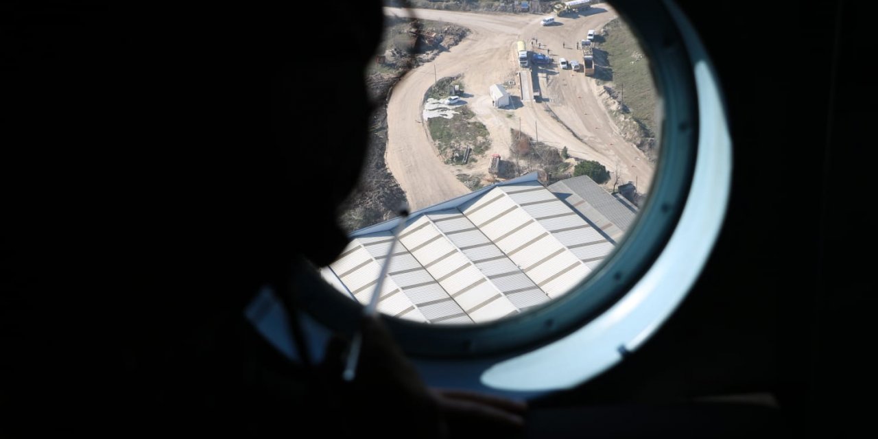 Kaçak hafriyat dökümüne helikopterli baskın