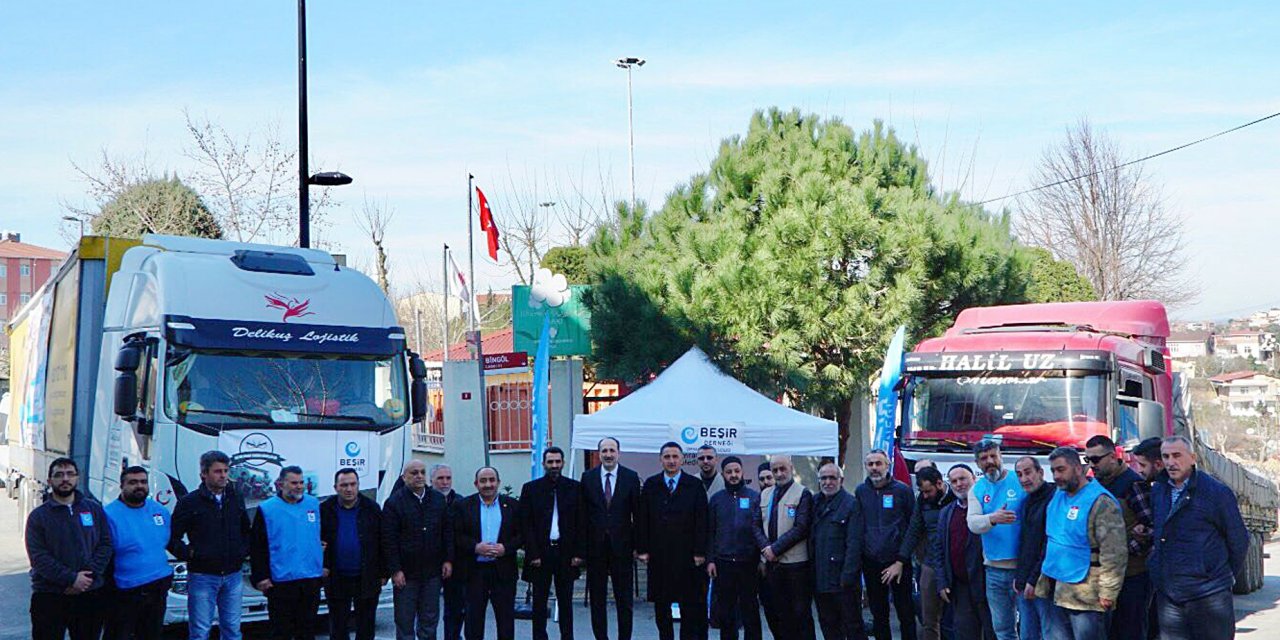Beşir Derneği İdlib'e üç tır insani yardım malzemesi gönderdi