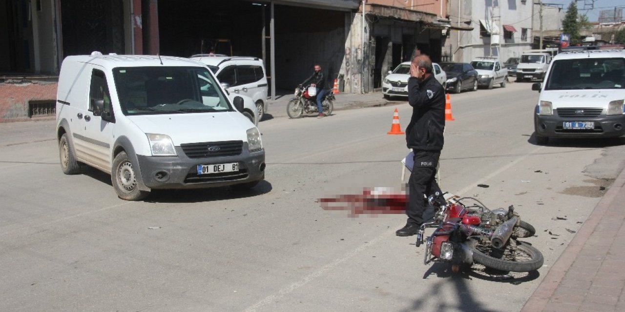 Motosiklet sürücüsünün feci ölümü