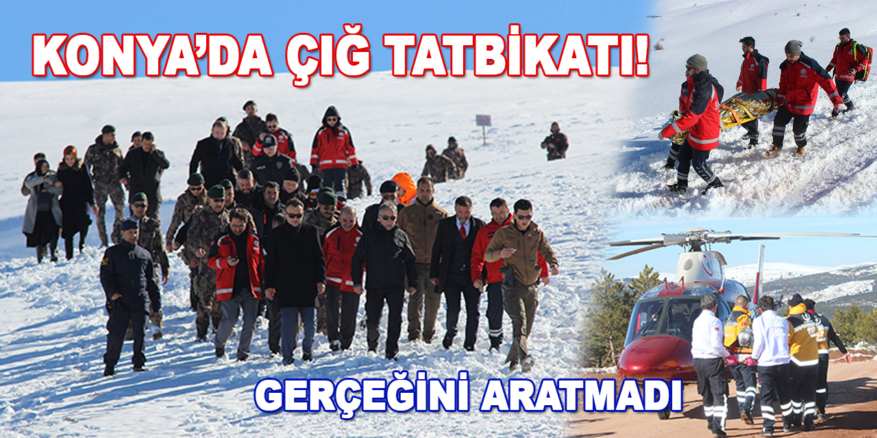 Konya'da çığ tatbikatı! Gerçeğini aratmadı     