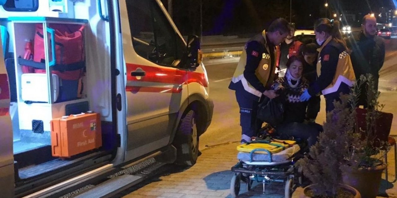 Bisikletli kadına otomobil çarptı:1 yaralı