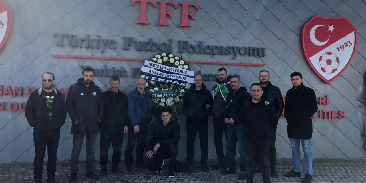 Bursasporlu taraftarlardan TFF’ye protesto
