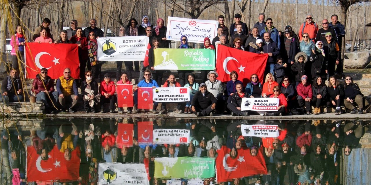 Konya'da şehitlere destek yürüyüşü