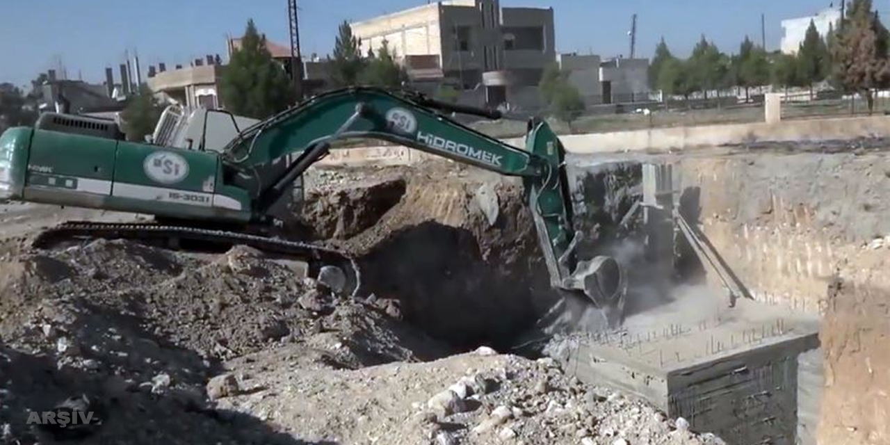 Resulayn'da terör örgütü mensuplarınca kazılan tüneller kapatıldı