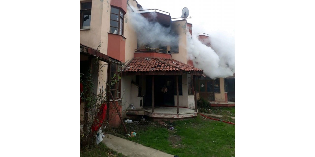 Tersane işçilerinin kaldığı villa yandı