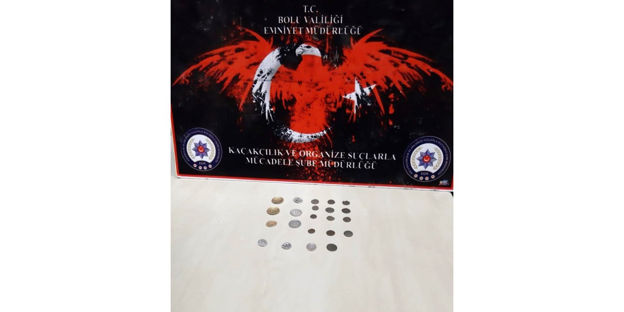 Bolu’da 22 tarihi sikke ile yakalanan şahıs gözaltına alındı