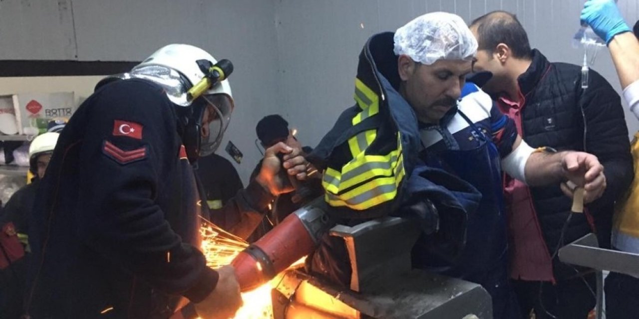 Söke’de kolunu makineye kaptıran işçiyi itfaiye kurtardı