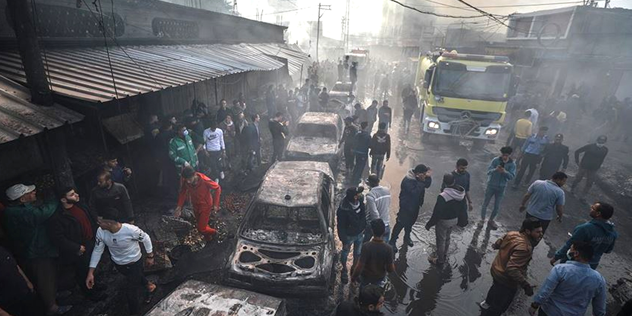 Gazze'de yangın çıktı 10 ölü, 57 yaralı