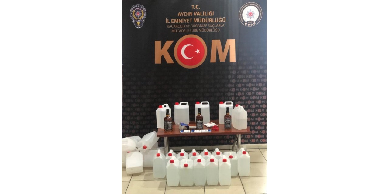 Aydın’da 2697 litre etil alkol ele geçirildi