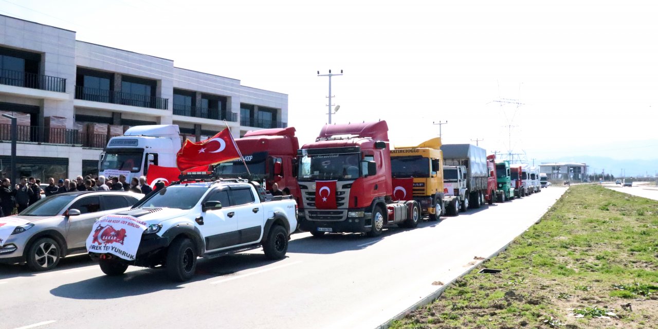 Sakarya'da Mehmetçiğe destek konvoyu düzenlendi