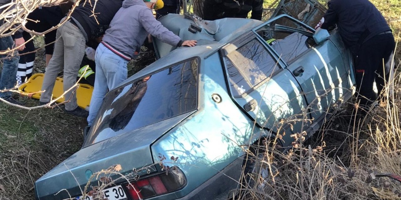 Otomobil şarampole uçtu: 1 yaralı