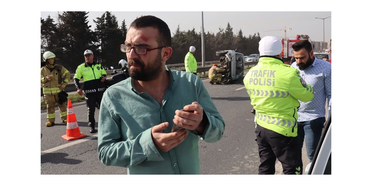 Kaza yapıp ters şeride uçtu, yarış pisti yapılmasını istedi