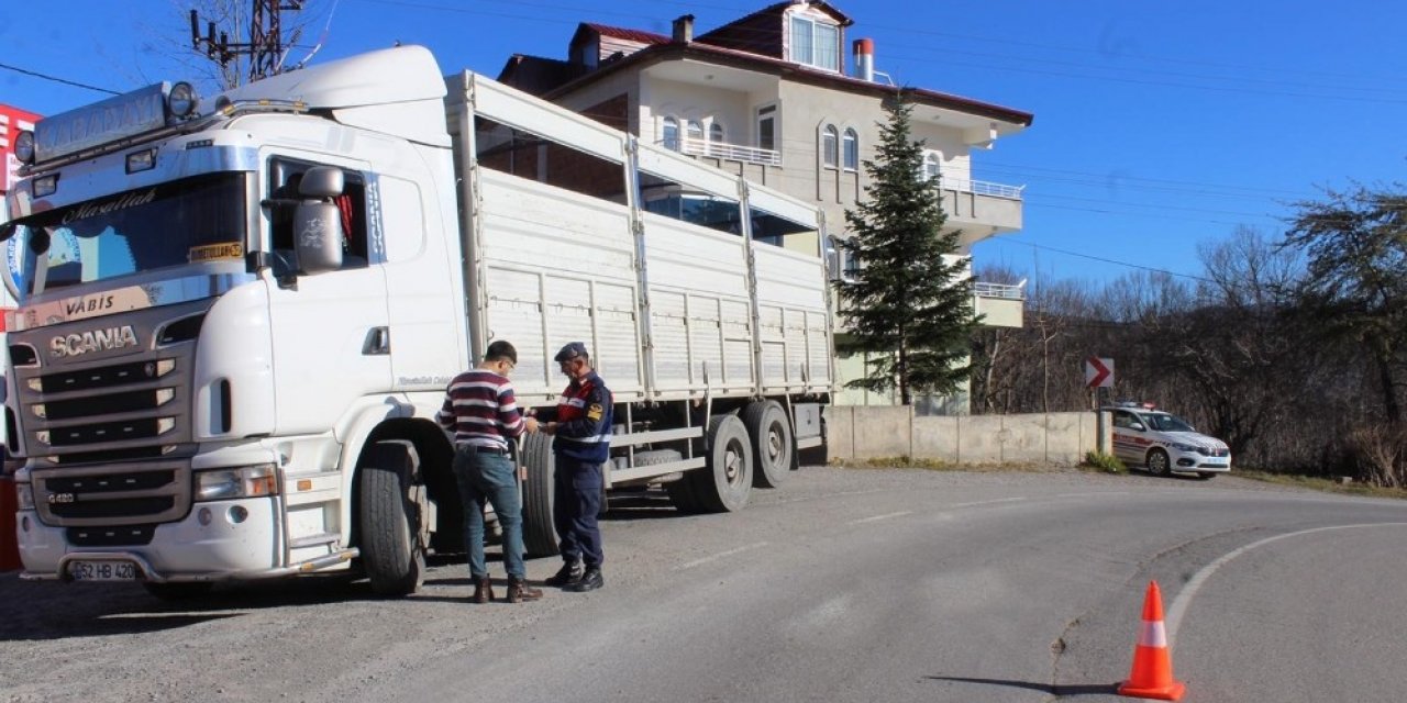 Ordu’da 29 ağır yük aracı trafikten men edildi