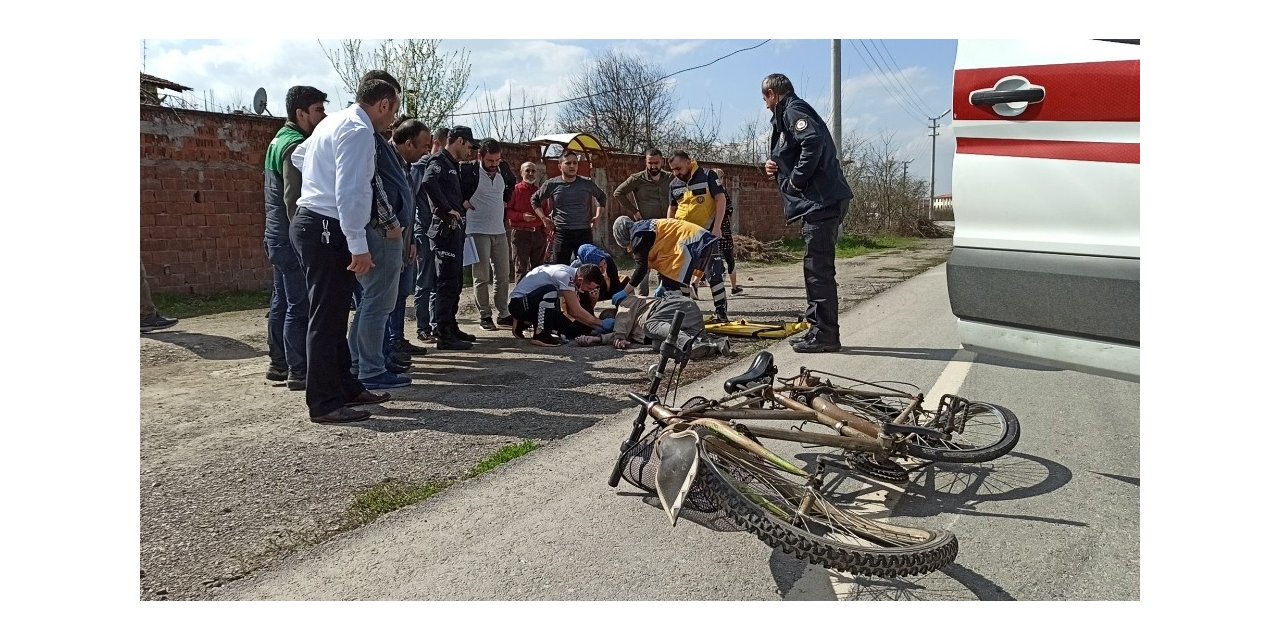 Otomobille bisiklet çarpıştı; 1 yaralı