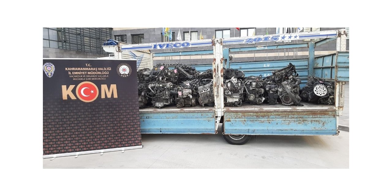 Kahramanmaraş’ta 40 adet kaçak otomobil motoru ele geçirildi