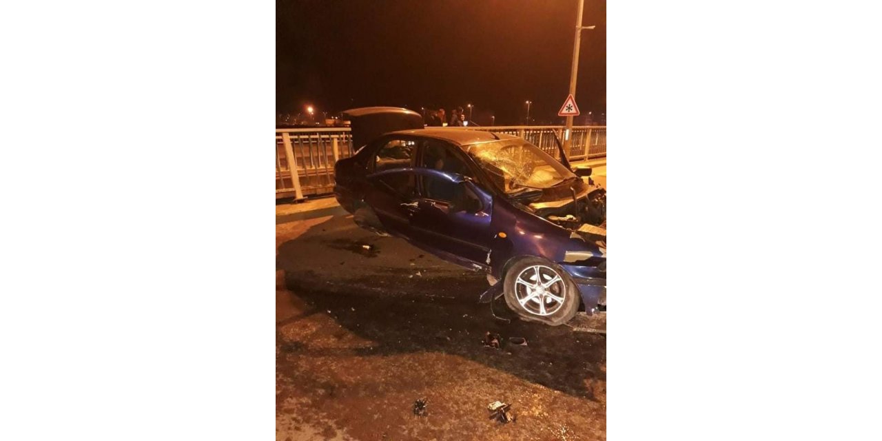 Köprünün korkuluklarına çarparak durabildi; 5 yaralı