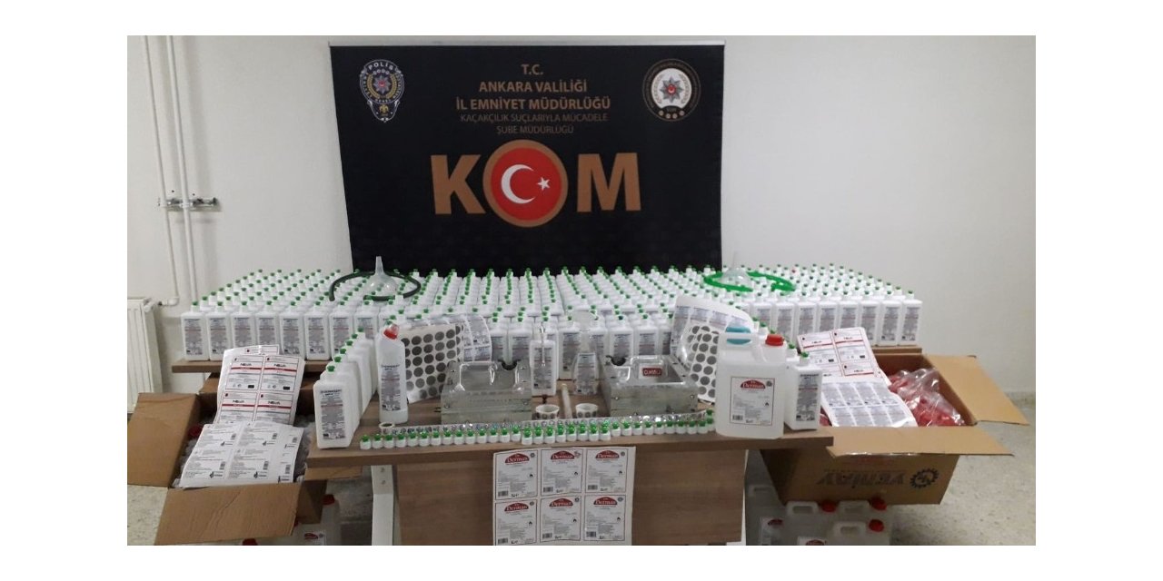Ankara’da sahte dezenfekte ürünleri üreten çete çökertildi: 4 tutuklama