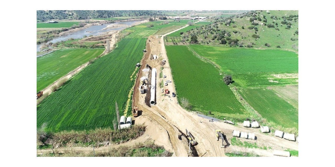 Koçarlı-Bağarası sulamasında inşaat devam ediyor