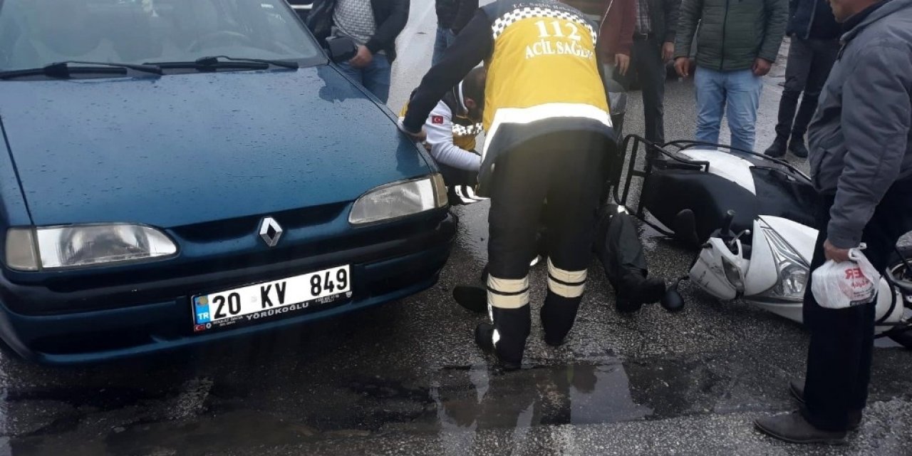 Otomobil ile motosiklet çarpıştı: 1 yaralı