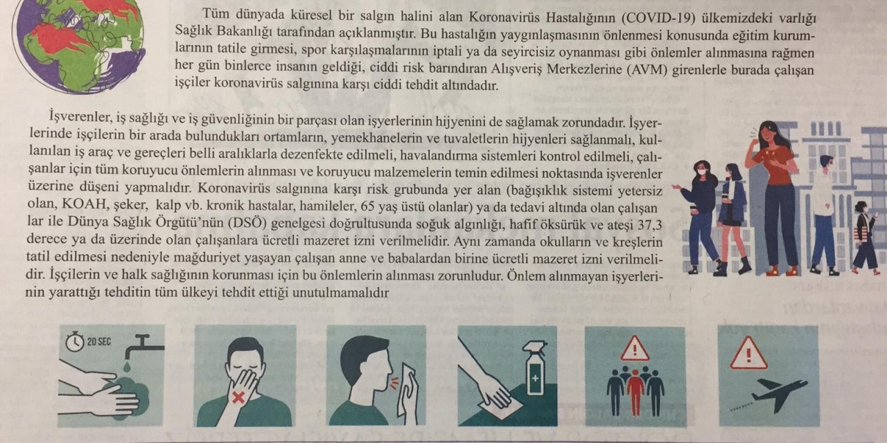 Tez-Koop-İş'ten koronavirüse karşı AVM'ler için önlem çağrısı