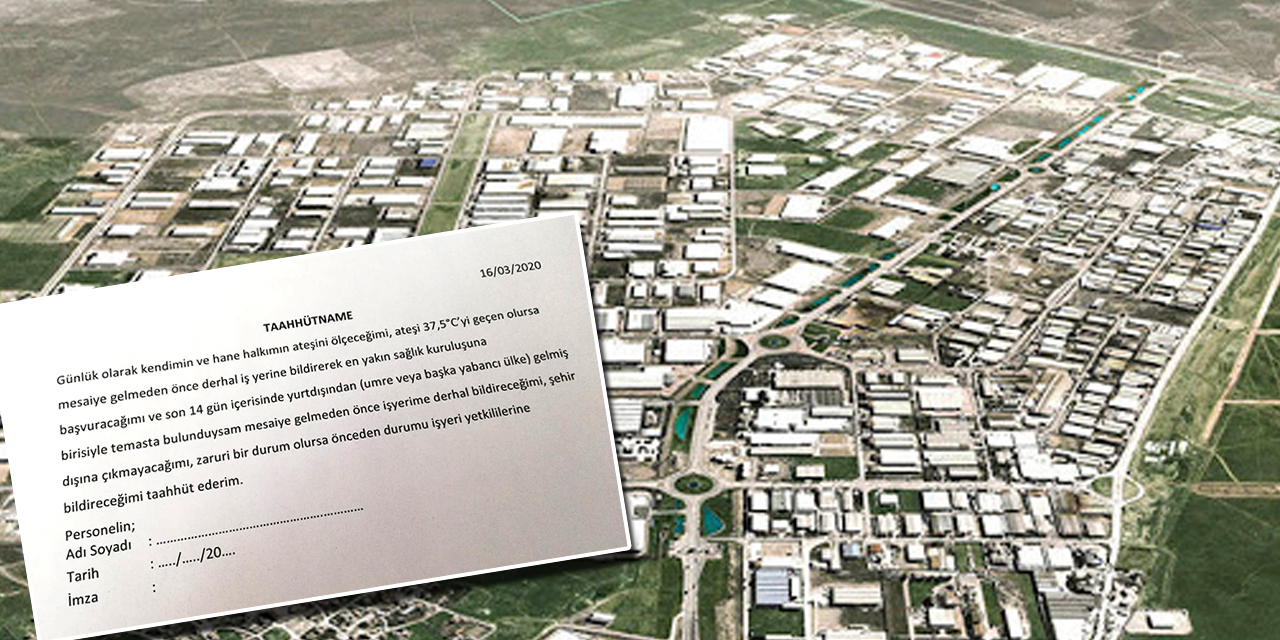 Konya'da işçilere koronavirüs taahhüdü imzalatılıyor