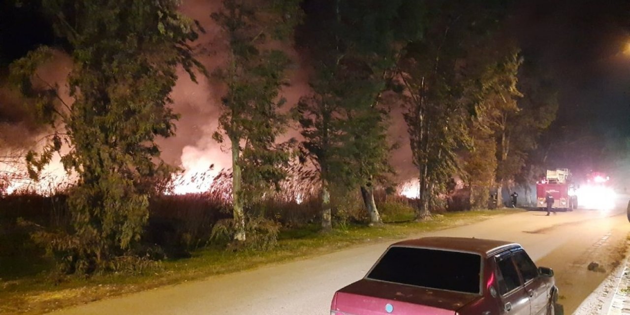 Serik’te sazlık alan yangını kısmen kontrol altına alındı