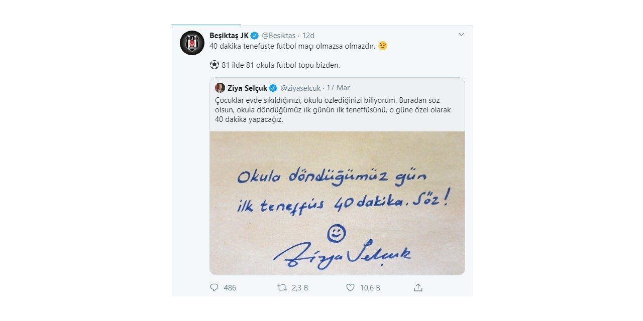 Beşiktaş, 81 ilde 81 okula futbol topu verecek