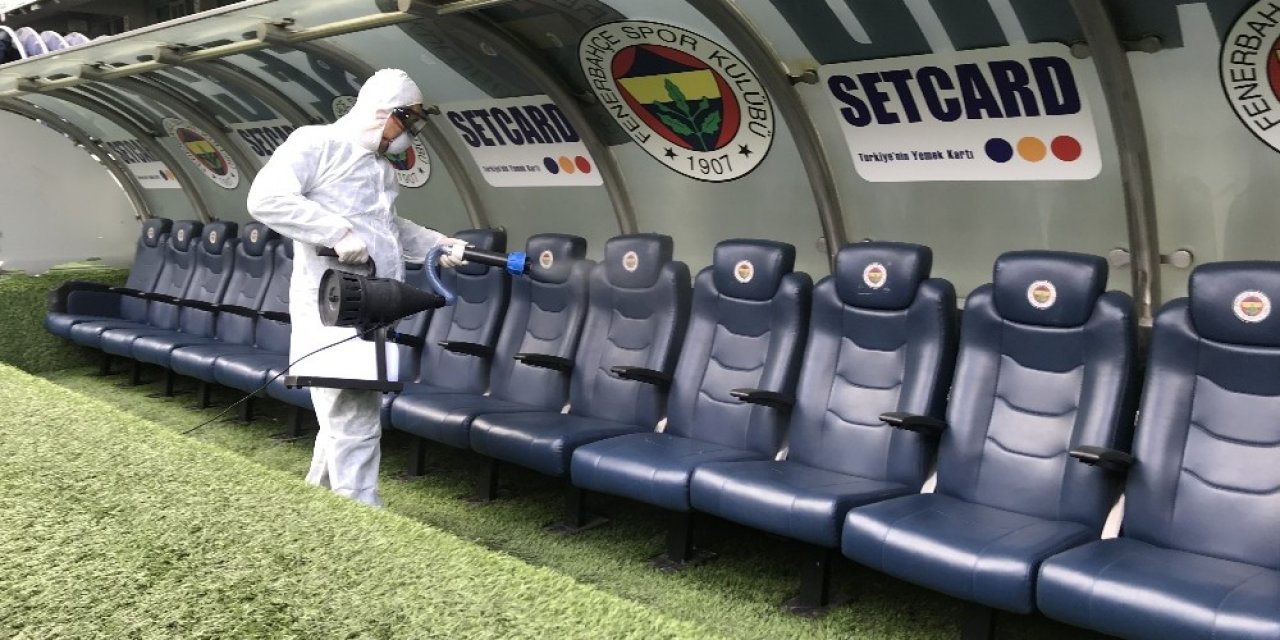 Ülker Stadyumu’nda korona virüse karşı dezenfekte çalışması