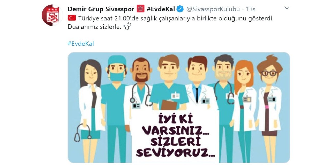 Sivasspor’dan anlamlı paylaşım