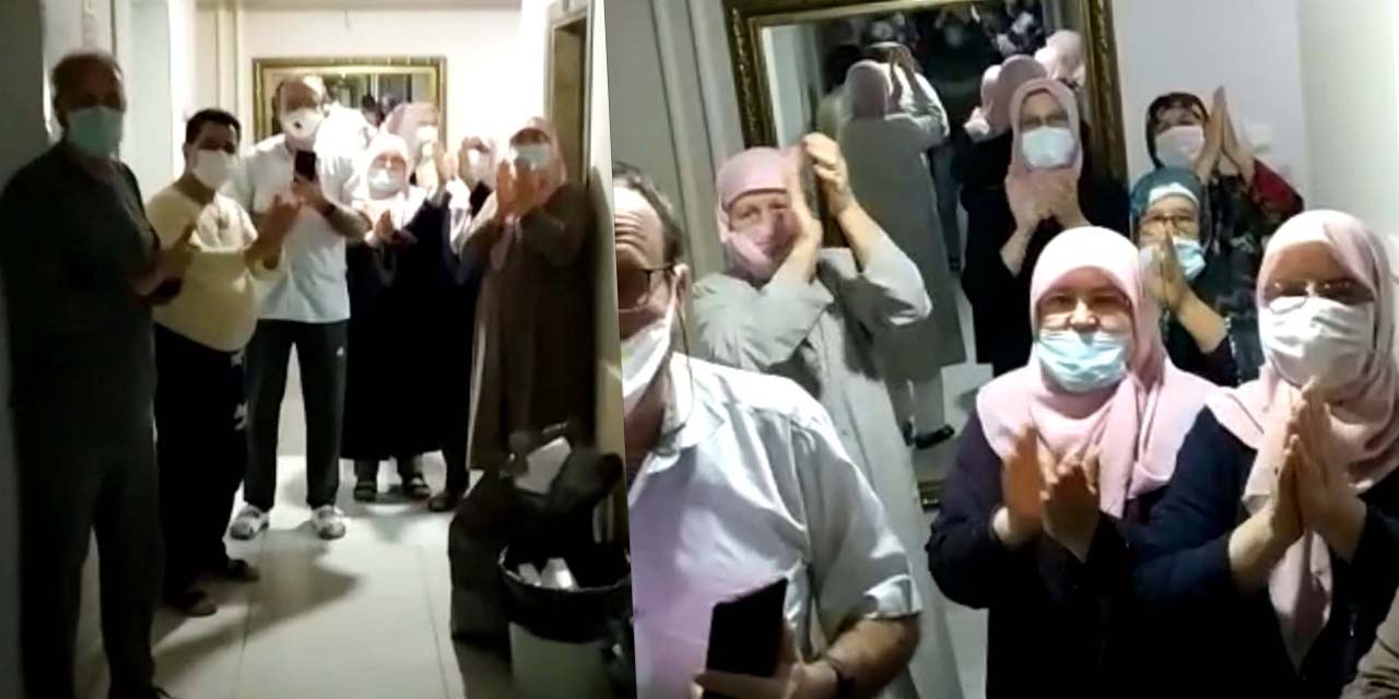 Konya'dan Kayseri'ye giden umrecilerden sağlıkçılara alkış