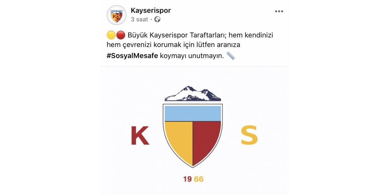 Kayserispor’dan sosyal mesafe paylaşımı