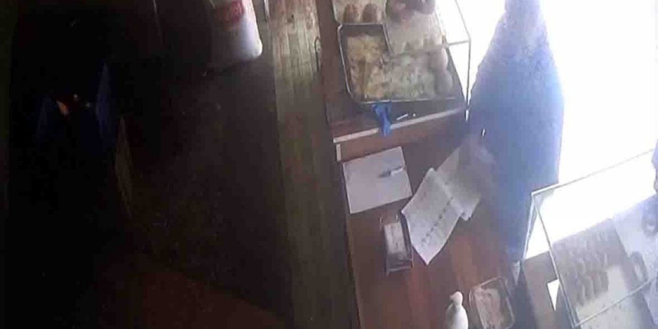 Fırında yere düşen parayı alan kargocu güvenlik kamerasına yakalandı