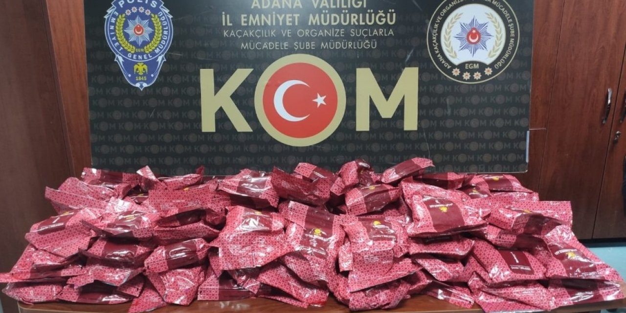 Adana’da 128 kilo kaçak nargile tütünü ele geçirildi