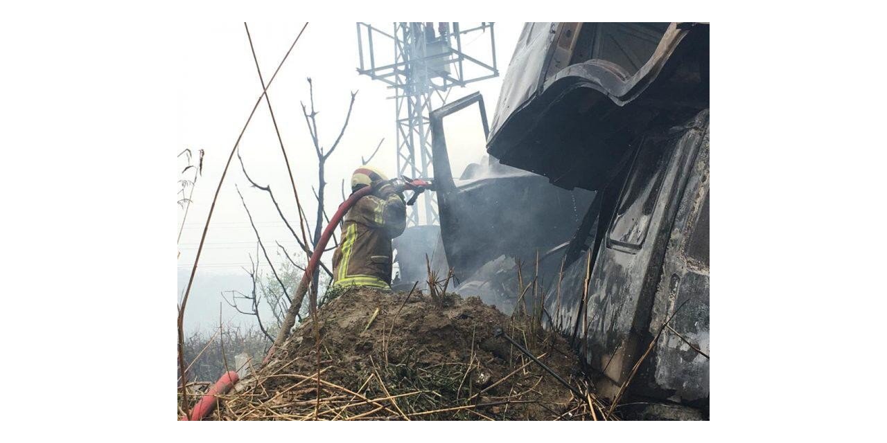 Kamyon hurdacısında korkutan yangın