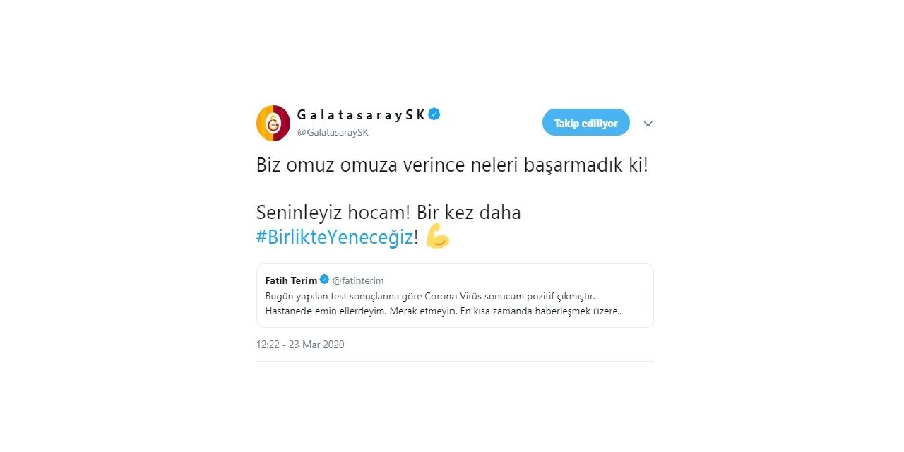 Galatasaray’dan Fatih Terim’e destek mesajı