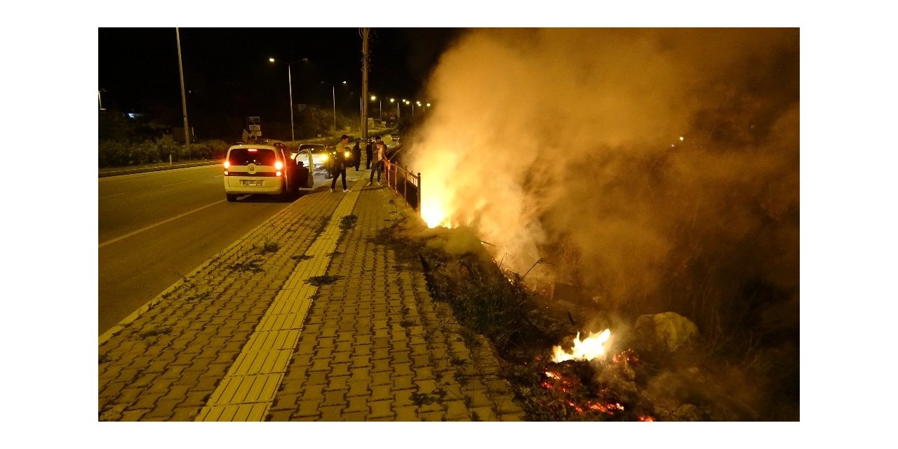 Mersin Antalya karayolu çevresinde 3 ayrı yangın