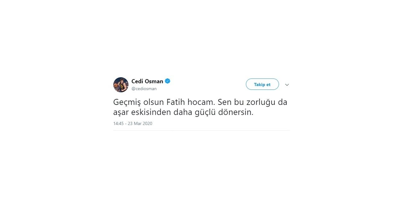 Cedi Osman’dan Fatih Terim’e geçmiş olsun mesajı