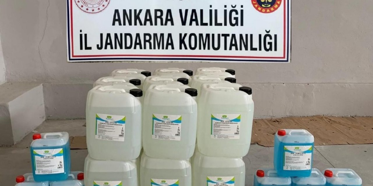 Ankara’da 395 litre kaçak antiseptik dezenfektan ele geçirildi
