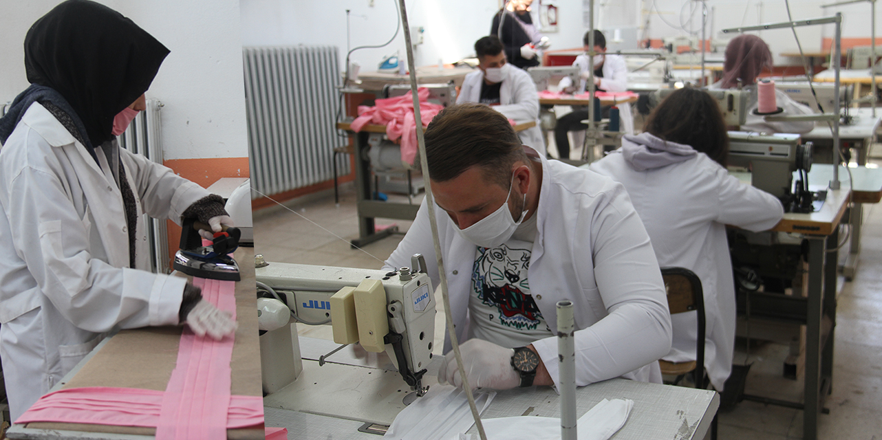 Konya'da yıkanabilir koruyucu maske üretiliyor