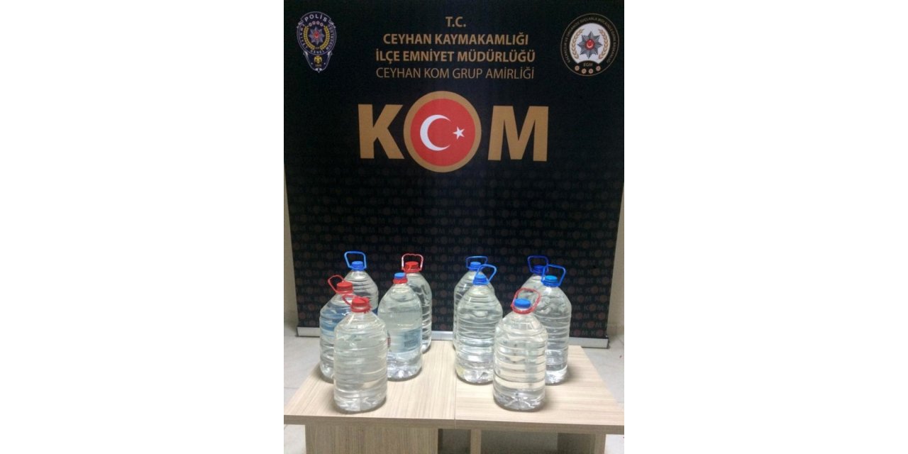 Ceyhan’da 50 litre kaçak alkol ele geçirildi